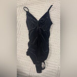 Express Black Velvet Bodysuit (Never Worn Before)